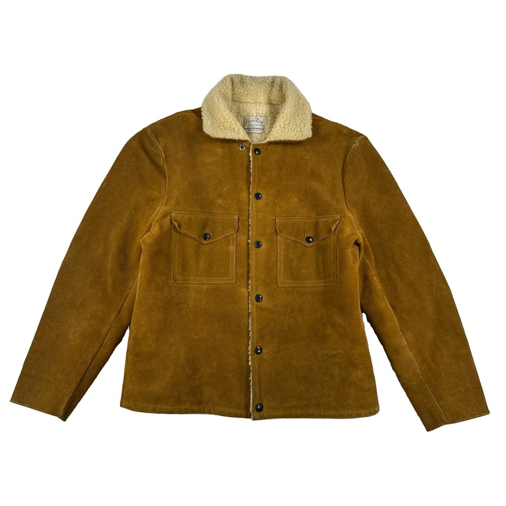 Vintage Joo Kay Suede Leather Jacket Men's Size 42 Shearling Lined